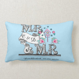 Mr. and Mr Personalisiert Gay Wedding Gift Lendenkissen