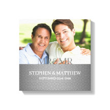 Mr. and Mr Two Grooms Silver Damask Foto