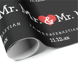 Mr. and Mr Two Grooms Wedding Geschenkpapier