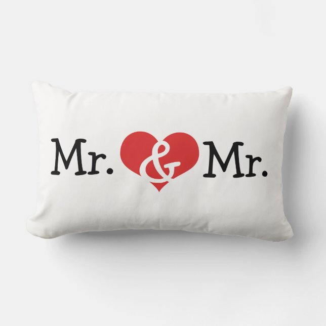 Mr. and Mr Two Grooms Wedding Gift Lendenkissen (Vorderseite)