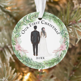 Mr. and Mrs. Bride groom Afroamerikanisches Paar Ornament