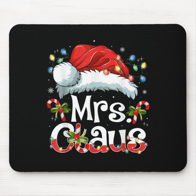 Mr And Mrs Claus Couples Matching Christmas Pajama Mousepad (Vorne)