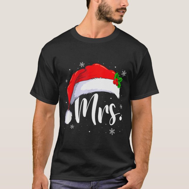 Mr And Mrs Claus Couples Matching Christmas Pajama T-Shirt (Vorderseite)