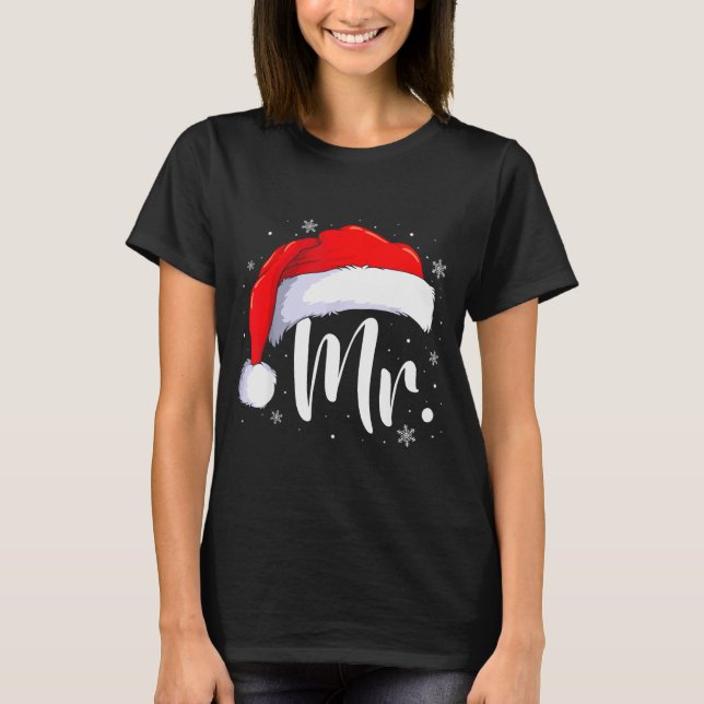 Mr And Mrs Claus Couples Matching Christmas Pajama T-Shirt (Vorderseite)