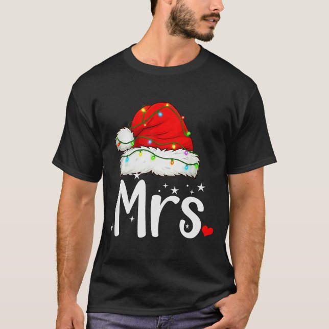 Mr And Mrs Claus Couples Matching Christmas Pajama T-Shirt (Vorderseite)