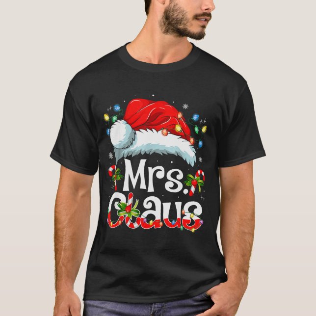 Mr And Mrs Claus Couples Matching Christmas Pajama T-Shirt (Vorderseite)