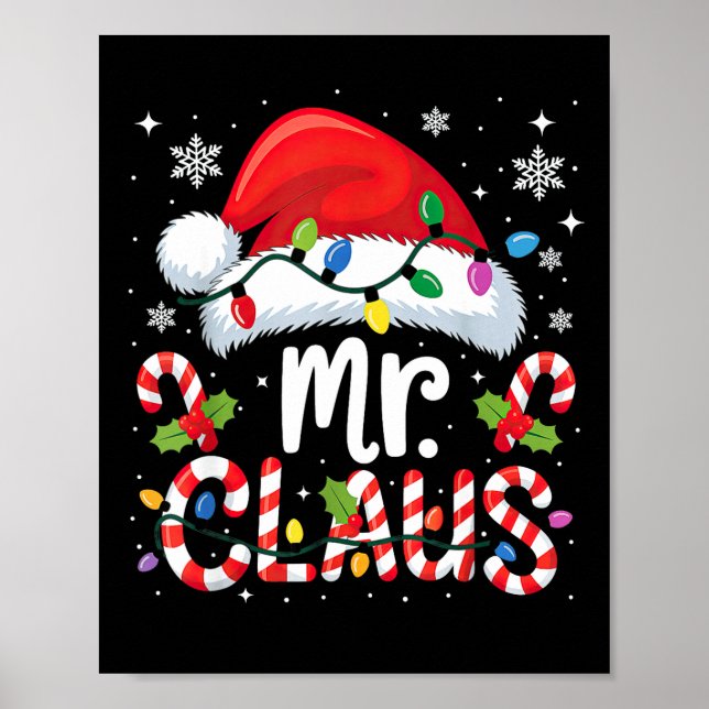 Mr And Mrs Claus Couples Matching Christmas  Poster (Vorne)