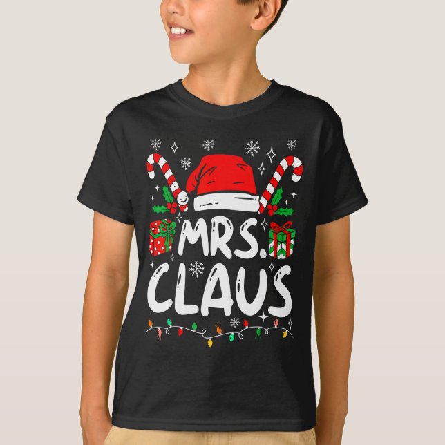Mr And Mrs Claus Santa Hat Couples Family Christma T-Shirt (Vorderseite)