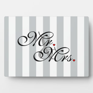 Mr. and Mrs. Click to Customize Color Stripes Fotoplatte