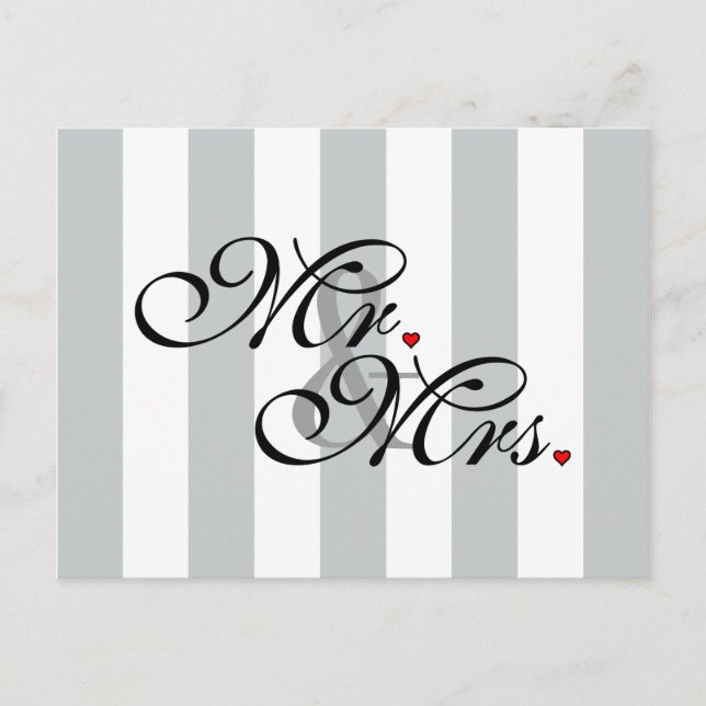 Mr. and Mrs. Click to Customize Color Stripes Postkarte (Vorderseite)