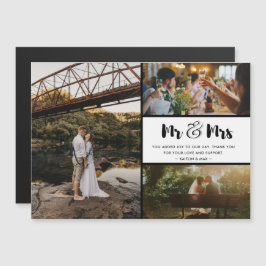 Mr. and Mrs. Dankeschön Foto Collage Magnetkarte