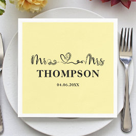 Mr and Mrs Elegant Simple | Pale Yellow Serviette