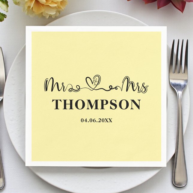 Mr and Mrs Elegant Simple | Pale Yellow Serviette (Von Creator hochgeladen)