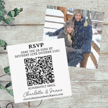 Mr. And Mrs Foto Elegant Script QR Code UAWG