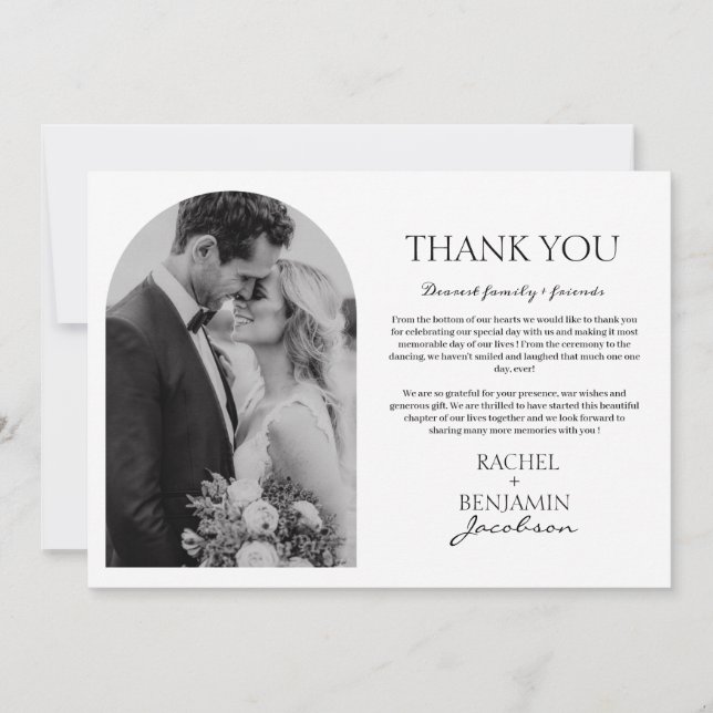 Mr. and Mrs. Foto Wedding Danke Foil Card (Vorderseite)