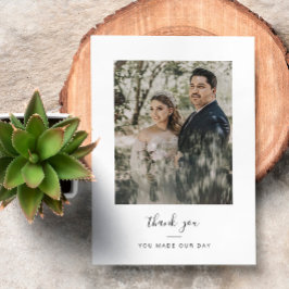 Mr. and Mrs. Foto Wedding Danke Foil Card
