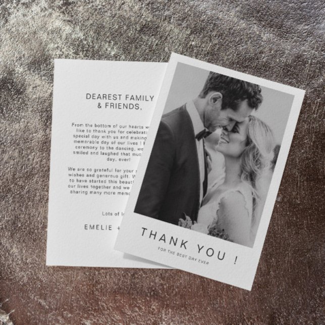 Mr. and Mrs. Foto Wedding Danke Foil Card (thank you invitation, wedding card photo, wedding photo, photo collage, personalized photo)