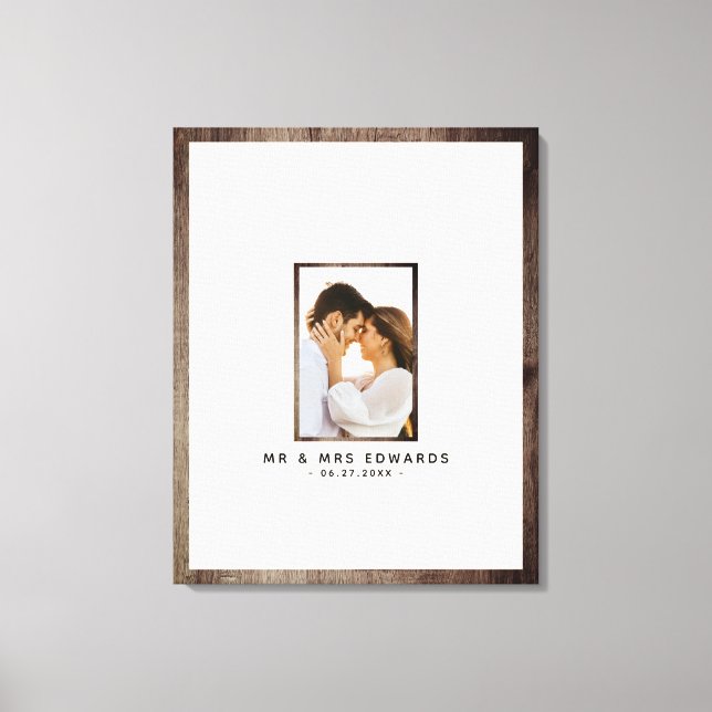 Mr. And Mrs Foto Wedding Guest Book Canvas Print Leinwanddruck (Vorderseite)
