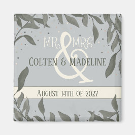 Mr. and Mrs Inspirivity Modern Elegant Blätter Magnet