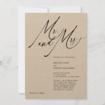Mr. and Mrs Modern Calligraphy Schwarz-weiß Weddin