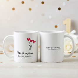 Mr And Mrs Mugs 1st Wedding Anniversary Keepsake Kaffeetasse