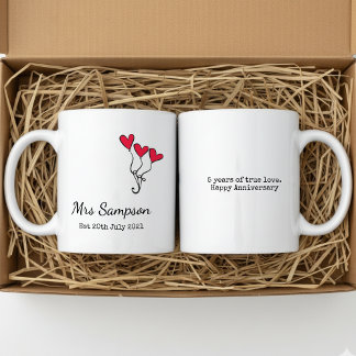 Mr And Mrs Mugs 5th Wedding Anniversary Keepsake Kaffeetasse