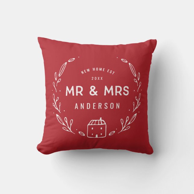 Mr. and Mrs New Zuhause Kissen (Vorderseite)