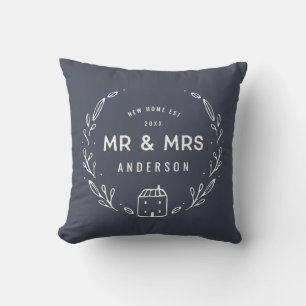 Mr. and Mrs new Zuhause tartan backer Kissen