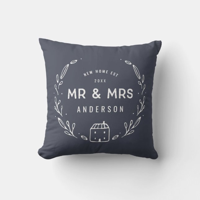 Mr. and Mrs new Zuhause tartan backer Kissen (Vorderseite)
