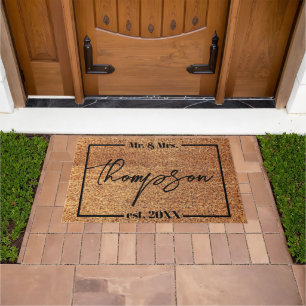 Mr. and Mrs Personalisiert Wedding Gift Nachname Fußmatte