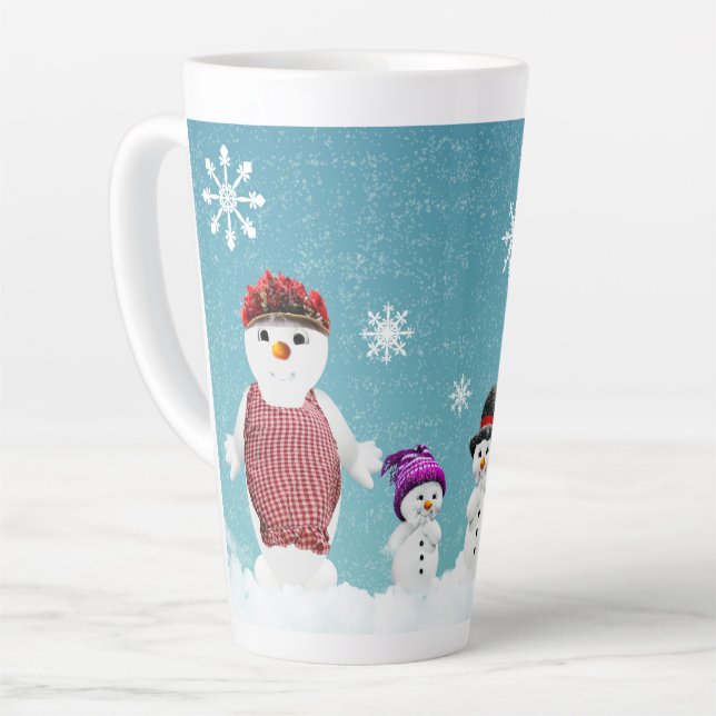 Mr. and Mrs. Snowman Family Christmas Festive Milchtasse (Linke Ecke)