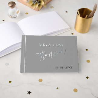 Mr. and Mrs Wedding Day Date Gold Gästebuch