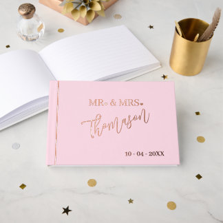 Mr. and Mrs Wedding Day Date Gold Gästebuch