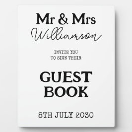 Mr. And Mrs. Wedding Guest Book Sign Fotoplatte