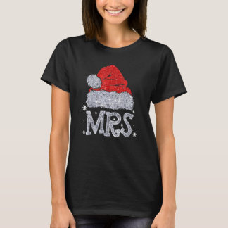 Mr. and Mrs. Weihnachtsmannmütze Christmas Paares T-Shirt