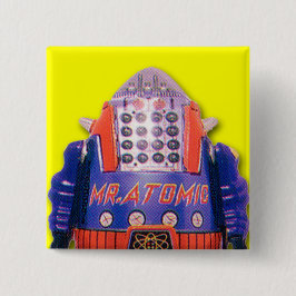 Mr. Atomic Toy Robot Square Button