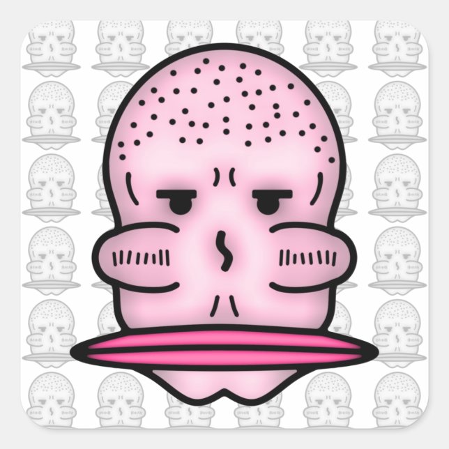 Mr Big Cheekbones & Even Bigger Mouth v2 Square S Quadratischer Aufkleber (Vorderseite)