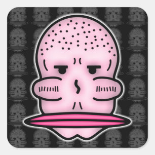 Mr Big Cheekbones & Even Bigger Mouth v3 Quadratischer Aufkleber