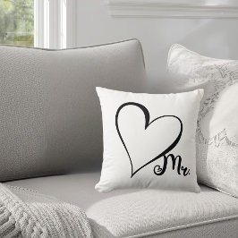 Mr. Black Heart Throw Pillow Kissen