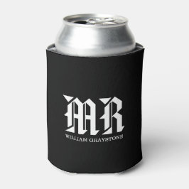 MR Black & White Name Monogram Initials Dosenkühler