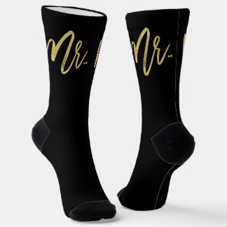 Mr. Brush Script With Bow Tie - Groom Wedding Gift Socken
