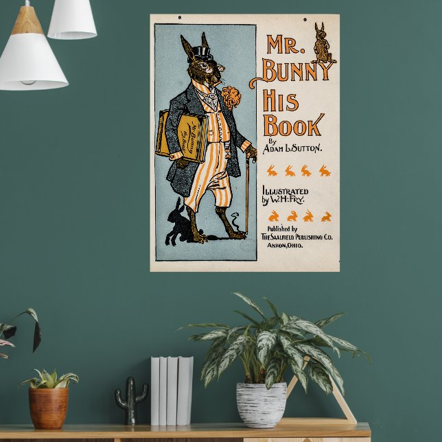 Mr. Bunny, sein Buch - Adam L. Sutton Poster (Wohnzimmer 1)
