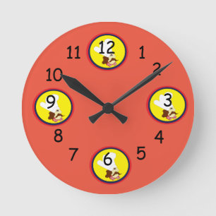 mr chef cartoon edition round clock runde wanduhr