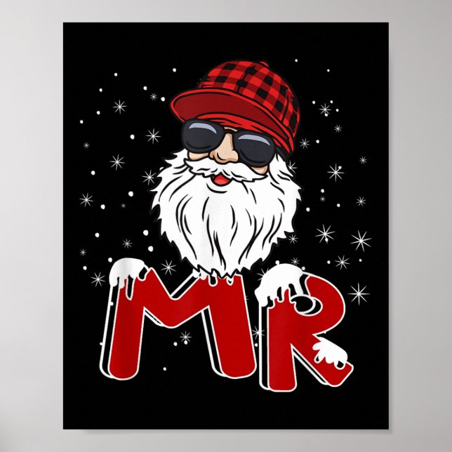 Mr Claus Costume Christmas Funny Santa Hat Family  Poster (Vorne)