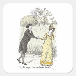 Mr Collins Miss Lucas Jane Austen Stolz und Vorurt Quadratischer Aufkleber