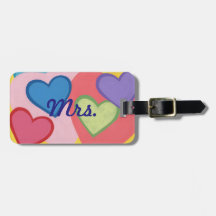 Mr. Colorful Layered Hearts Luggage Tags