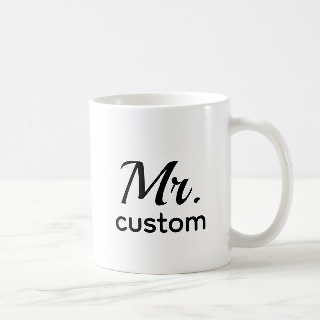 Mr Custom Personalized Name Mug – Classic Minimali Kaffeetasse (Rechts)