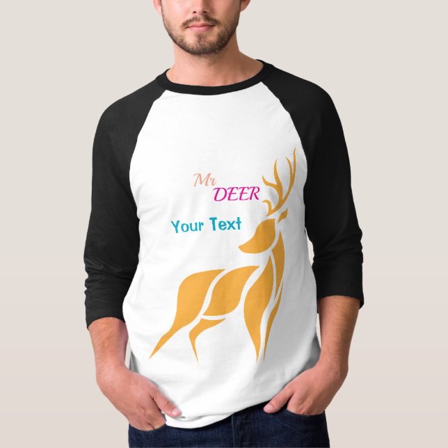 Mr. Deer Graphic – Rustic Woodland Style T-Shirt (Vorderseite)