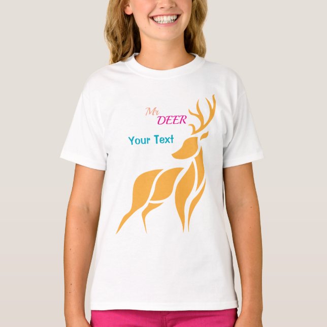 Mr. Deer Graphic – Rustic Woodland Style T-Shirt (Vorderseite)