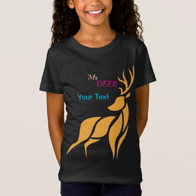 Mr. Deer Graphic – Rustic Woodland Style T-Shirt (Vorderseite)